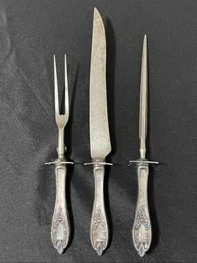 Antique Silver Plate 3 Piece Carving Set